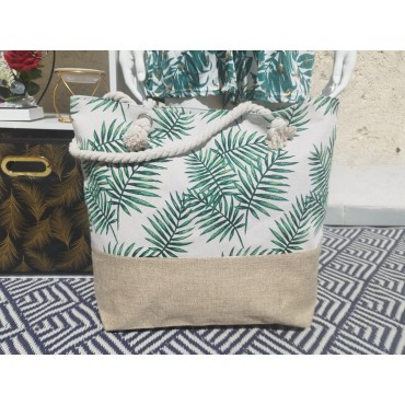 Grand Sac de Plage Feuilles...