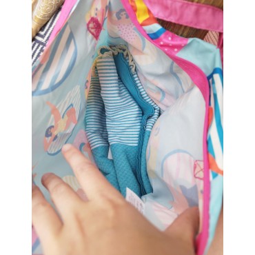 Ensemble Plage Sac/Natte/Coussin ROSE