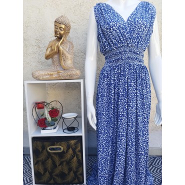 Robe Longue Marguerite Bleue