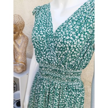 Robe Longue Marguerite Verte