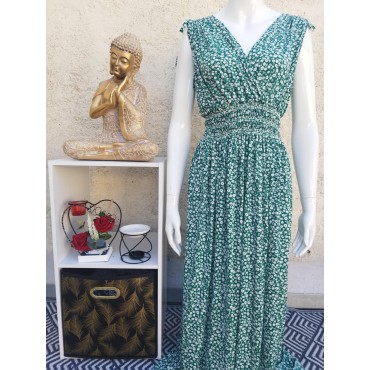 Robe Longue Marguerite Verte