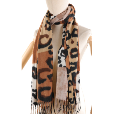 Echarpe 6067 Camel Léopard