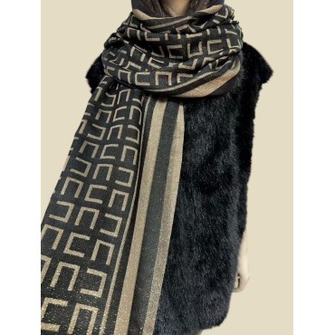 Foulard 685 Noir & Doré