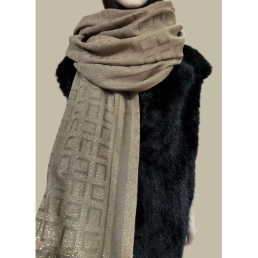 Foulard 685 Taupe & Doré