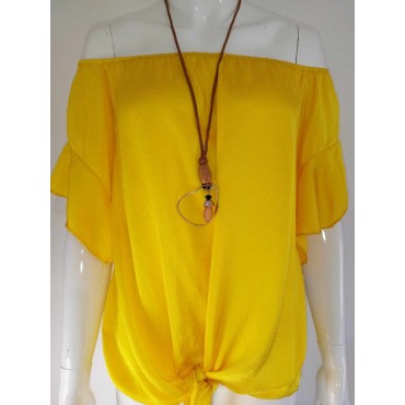 Blouse Femme Jaune avec...